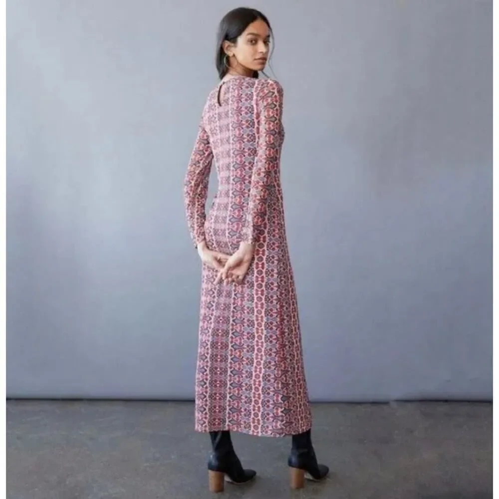 Anthropologie Eva Franco Laila Mesh Long Sleeve Maxi Dress Size extra small xs - Picture 3 of 12